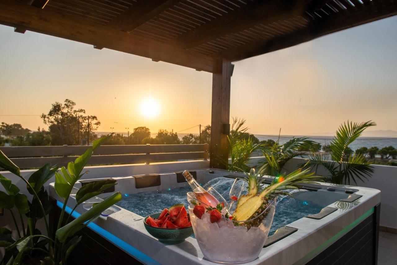 Odyssea Top View & Hot Jacuzzi Front Beach Kremastí 外观 照片